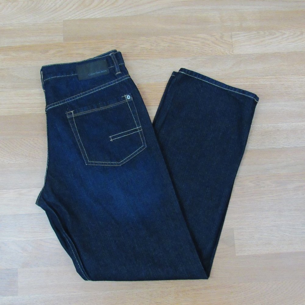 Womens Calvin Klein High Rise Jeans / Easy Fit Relaxed Straight / 34 x 32